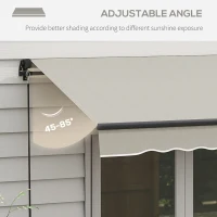 Outsunny 10' x 8' Retractable Awning, 280gsm UV Resistant Sunshade Shelter, for Deck, Balcony, Yard, Light Grey(m-5)