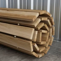 Outsunny 47" Wooden Garden Pathway, Outdoor Roll Out Straight Walkway, Garden Boardwalk for Wedding, Party, Natural Wood Finish(m-10)