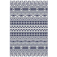 Outsunny Reversible Outdoor Rug, Waterproof Plastic Straw with Carry Bag, 6' x 9', Blue & White Geometric(m-1)