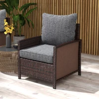 Outsunny 4-Piece Seat Cushion Pillows Replacement, Patio Chair Cushions Set with Back for Indoor Outdoor, Grey(m-9)