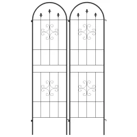 Outsunny Metal Trellis Set of 2, Garden Trellis for Climbing Plants Support Frames, Arrow Design(m-2)