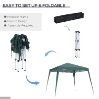 Outsunny 8' x 8' Pop Up Canopy, Outdoor Foldable Tent, Portable Canopy Tent with Carrying Bag for Camping, Party, Picnic, Green(m-4)