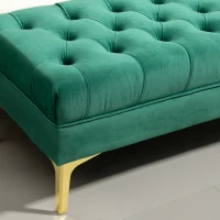 HOMCOM End of Bed Bench, Upholstered Bench, Entryway Shoe Bench with Button Tufted for Living Room, Bedroom, Dark Green(m-10)