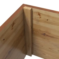 Outsunny Wooden Planter with Trellis Privacy Screen, Raised Garden Bed to Grow Vegetables, Herbs and Flowers, Orange(m-10)