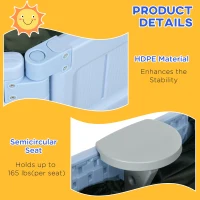 Outsunny Kids Outdoor Sandbox with Cover, Seat Board for Backyard, Light Blue, 72" x 41.25" x 8.75"(m-6)
