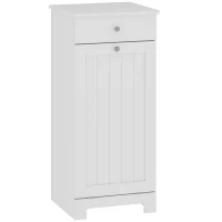 HOMCOM Laundry Hamper Cabinet, Laundry Cabinet with Tilt Out Laundry Basket and Drawer, White(m-11)