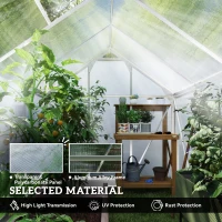Outsunny 6' x 8' x 6.6' Polycarbonate Greenhouse, Walk-In Green House Kit Garden, Plants Grow, Galvanized Sheet Aluminum Frame with Rain Gutter, Vent and Sliding Door, Silver(m-6)