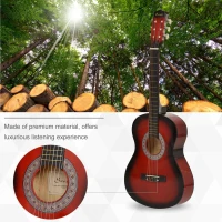 Soozier 36" Kids Acoustic Guitar Set with Easy Strings, Picks, and Waterproof Case Included, Beginner Acoustic Guitar for Kids, Portable Acoustic Child Guitar, Wine Red(m-4)