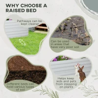 Outsunny Galvanized Raised Garden Bed, Steel Outdoor Planters with Reinforced Rods, 71" x 35" x 23", Light Grey(m-6)