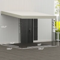 Outsunny 10' x 10' Outdoor Pergola Canopy, Metal Patio Canopy with Drainage Holes for Backyard, Garden, Cream White(m-3)