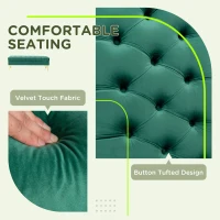 HOMCOM End of Bed Bench, Upholstered Bench, Entryway Shoe Bench with Button Tufted for Living Room, Bedroom, Dark Green(m-5)