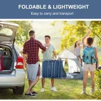 Outsunny Outdoor Lounge Chair, Portable Adjustable Reclining Seat Folding Chaise Lounge Patio Camping Beach Tanning Chair Bed with Pillow, Dark Blue(m-6)