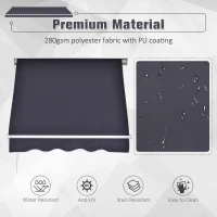 Outsunny 4' x 2.3' Retractable Window Door Awning Patio Canopy Outdoor Sun Shade Shelter Dark Grey(m-4)