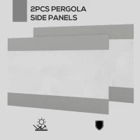 Outsunny Pergola Gazebo Curtains for 10' x 10' Pergola, 2 Pack Side Panels Replacement with Large Windows and Doors(m-4)