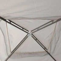 Outsunny 10' x 10' Outdoor Canopy Tent Party Tent with Mesh Netting and Double Tier Roof for Backyard, Garden, Patio, Cream White(m-10)