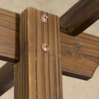 Outsunny 85" Wooden Garden Arbor for Wedding and Ceremony, Outdoor Garden Arch Trellis for Climbing Vines - Carbonized(m-7)