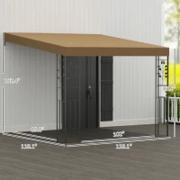 Outsunny 10' x 10' Outdoor Pergola Canopy, Metal Patio Canopy with Drainage Holes for Backyard, Garden, Coffee(m-3)