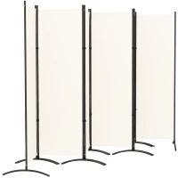 Outsunny 6 Panel Folding Room Divider, UV30+ Privacy Screen, Indoor Outdoor Privacy Panel with Stable Base, Beige(m-2)