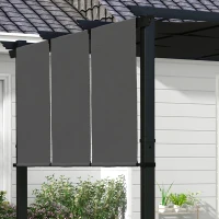 Outsunny 10' x 10' Metal Pergola, Outdoor Pergola with Retractable Canopy, for Garden, Patio, Backyard, Deck, Charcoal Grey(m-9)
