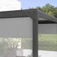 Outsunny Pergola Gazebo Curtains for 10' x 10' Pergola, 2 Pack Side Panels Replacement with Large Windows and Doors(m-7)