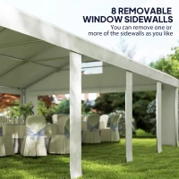 Outsunny 19.6' x 26' Heavy Duty Party Tent and Carport, Outdoor Canopy Tent with Removable Sidewalls, 8 Windows and Vents(m-5)