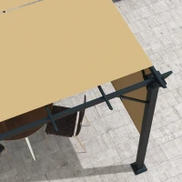 Outsunny 10' x 10' Retractable Pergola Canopy for Backyard, Brown(m-9)