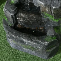 Outsunny Garden Water Feature with LED Lights and Pump, 4 Tier Cascading Water Fountain for Outdoor(m-10)