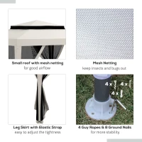 Outsunny 10' x 10' Outdoor Canopy Tent Party Tent with Mesh Netting and Double Tier Roof for Backyard, Garden, Patio, Cream White(m-6)