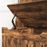 HOMCOM 3-In-1 Entryway Bench with Coat Rack, Hall Tree with Bench and Shoe Storage, 5 Hooks for Hallway Rustic Brown(m-9)