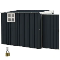 Outsunny 4' x 8' Outdoor Storage Shed, Metal Garden Shed with Window, 2 Vents and Lockable Door for Backyard, Garden, Patio(m-2)