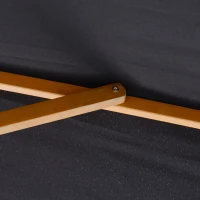 Outsunny 7' x 10' Wooden Patio Umbrella Rectangle Garden Parasol Outdoor Sunshade Canopy with Bamboo Ribs for Garden Black(m-10)