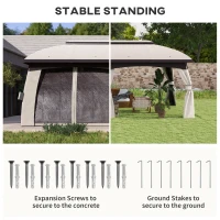 Outsunny 10' x 20' Patio Gazebo, Outdoor Gazebo Canopy Shelter with Netting, Vented Roof for Garden, Beige(m-7)
