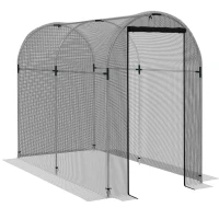 Outsunny Galvanized Steel Crop Cage, Plant Protection Tent with Zippered Door, 4' x 8', Black(m-11)