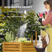 Outsunny Raised Garden Bed with Folding Side Table, Elevated Wood Planter Box for Flowers and Vegetables, Use for Patio, Balcony(m-6)