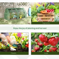 Outsunny 6' x 3' x 3' Portable Mini Greenhouse, Garden Green House Kit with 2 PE/Plastic Covers, Steel Frame and 2 Roll Up Zipper Windows, Dark Green(m-7)