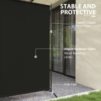 Outsunny Single Panel Room Divider, UV30+ Privacy Screen, Indoor Outdoor Privacy Panel with Stable Base, Black(m-5)