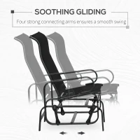 Outsunny Patio Glider with Breathable Mesh Fabric, Outdoor Glider Chair, Garden Rocking Gliding Seat for Patio, Yard, Porch, Black(m-4)
