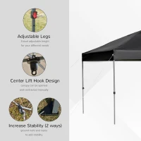 Outsunny 10' x 10' Pop Up Canopy Tent with Airy Top Vents and Wheeled Carry Bag for Outdoor, Garden, Patio, Black(m-6)