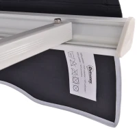 Outsunny 4' x 2.3' Retractable Window Door Awning Patio Canopy Outdoor Sun Shade Shelter Dark Grey(m-9)