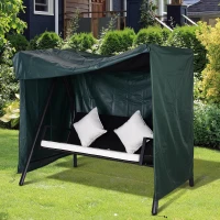 Outsunny Outdoor Swing Cover, Large 3-Seat Patio Swing Chair Hammock Cover UV Resistant Windproof All Weather Protection, Green(m-8)