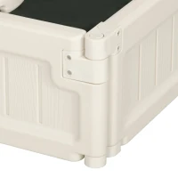 Outsunny Kids Outdoor Sandbox with Cover Garden Bed, Easy Assembly for Backyard, Cream White, 48.5" x 48.5" x 8.25"(m-9)