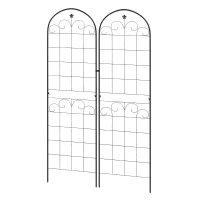 Outsunny 2 Pcs Garden Trellis for Climbing Plants, Outdoor Metal Trellis Plant Support Trellises for Patio, Lawn, Backyard(m-11)