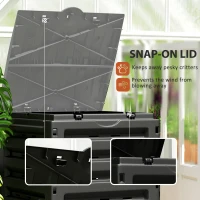 Outsunny Compost Bin, Garden Composter with 80 Vents and 2 Sliding Doors, 120 Gallon (450L), Orange(m-7)