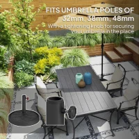 Outsunny Round Patio Umbrella Base, 26 lbs Resin Umbrella Stand Base, Heavy Duty Patio Umbrella Holder for 1.3"/1.5"/1.9" Umbrella Poles for Outdoor, Lawn, Poolside, Black(m-4)