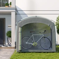 Outsunny Bike Storage Shed Tent, Portable and Waterproof with 210D Oxford Fabric and Carry Bag for 3-4 Bicycles, Dark Gray(m-10)