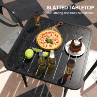 Outsunny 31.5" Patio Dining Table for 4, Metal Square Outdoor Table for Garden, Lawn, Backyard, Black(m-4)