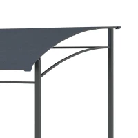 Outsunny 7' x 5' BBQ Grill Gazebo Tent, Garden Grill Canopy with Steel Frame and Hooks, Outdoor Sun Shade, Grey(m-10)