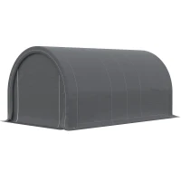 Outsunny 10' x 16' Heavy Duty Portable Carport Tent with Zippered Door, PE Cover for Car, Boat, Motorcycle, Bike, Grey(m-10)