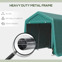 Outsunny 7.9' x 6.6' Garden Storage Tent, Patio Storage Shelter w/ Metal Frame and Double Zipper Doors, Green(m-4)