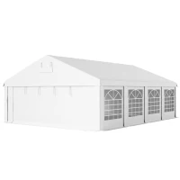 Outsunny 19.6' x 26' Heavy Duty Party Tent and Carport, Outdoor Canopy Tent with Removable Sidewalls, 8 Windows and Vents(m-2)